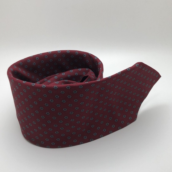 Brittany LTD English Silk Tie Floral Medallion Print Burgundy Background VTG - Picture 7 of 8